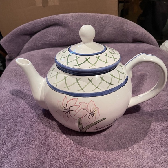 Vintage Casafina Malveira Hand Painted TEA POT Signed and Numbered PORTUGAL - Picture 1 of 7